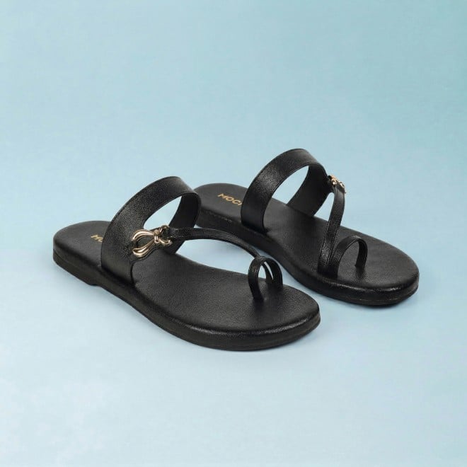 Mochi Women Black Casual Slip Ons