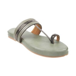 Mochi Green Casual Slippers