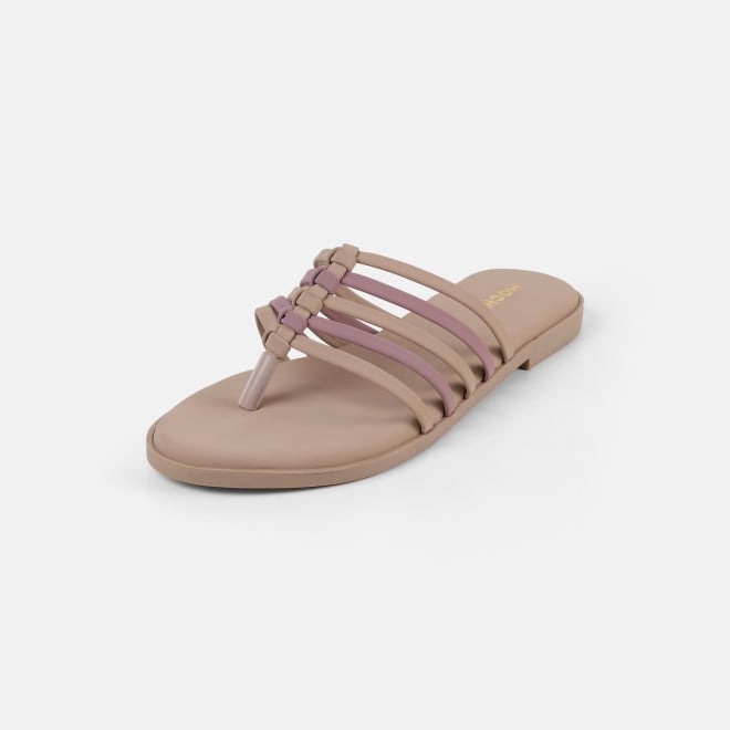 Mochi Women Beige Casual Slippers (SKU: 32-1699-20-36)