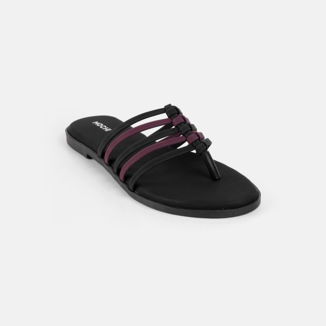 Mochi Women Black Casual Slippers