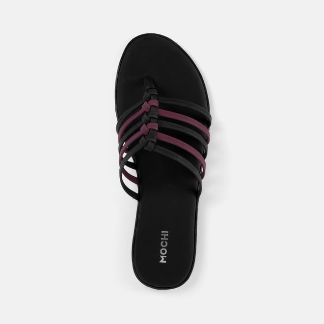 Mochi Women Black Casual Slippers (SKU: 32-1699-11-36)