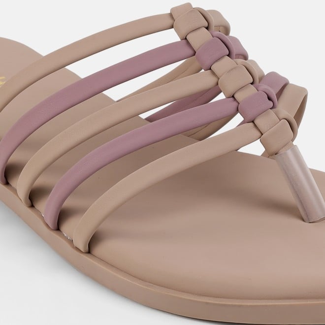 Mochi Women Beige Casual Slippers (SKU: 32-1699-20-36)