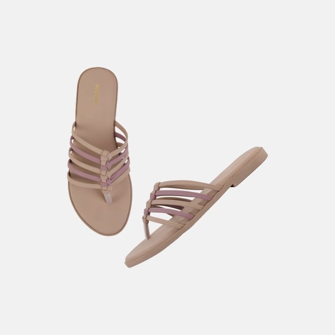 Mochi Women Beige Casual Slippers (SKU: 32-1699-20-36)