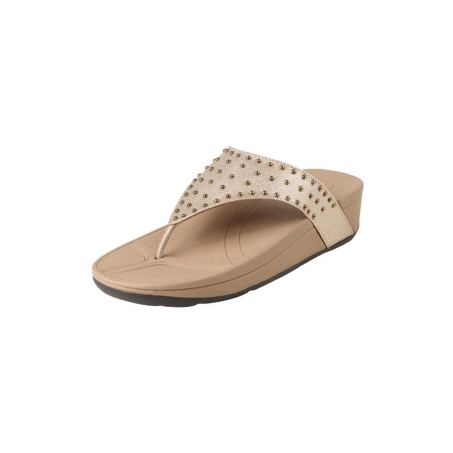 Mochi Women Gold Casual Slippers (SKU: 32-1730-15-36)
