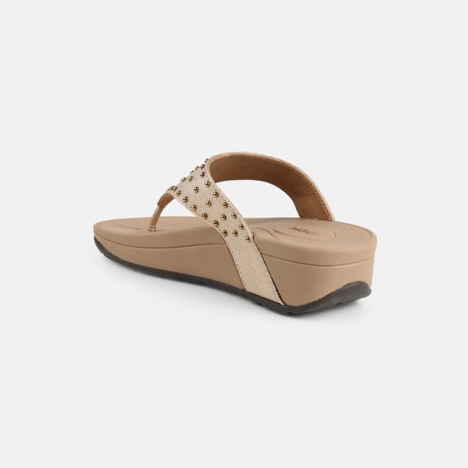 Mochi Women Gold Casual Slippers (SKU: 32-1730-15-36)