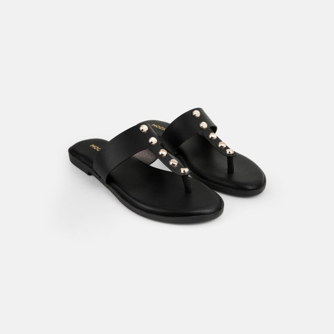 Mochi Women Black Casual Slippers (SKU: 32-1739-11-36)