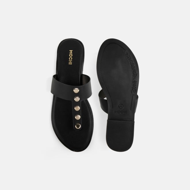 Mochi Women Black Casual Slippers (SKU: 32-1739-11-36)