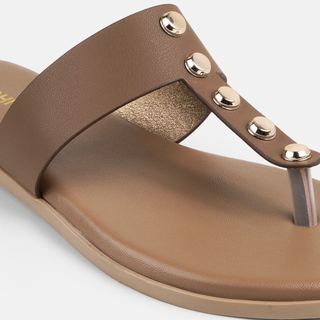 Mochi Women Beige Casual Slippers (SKU: 32-1739-20-36)