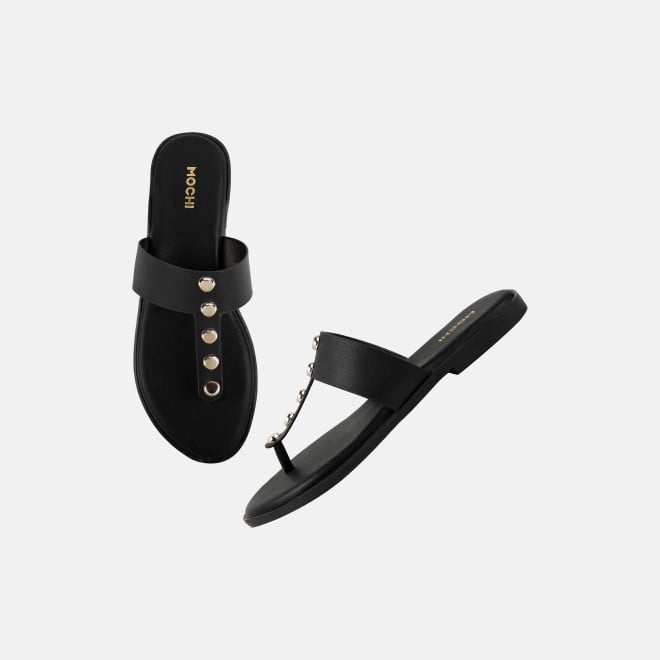 Mochi Women Black Casual Slippers (SKU: 32-1739-11-36)