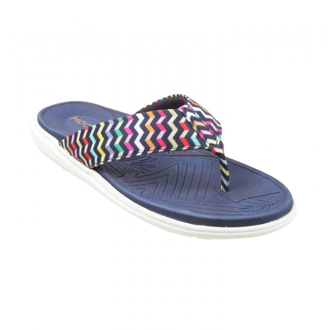 Mochi Blue Casual Slippers for Women