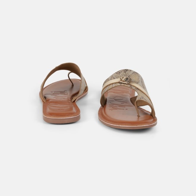 Mochi Women Gold Casual Slip Ons (SKU: 32-1768-15-36)