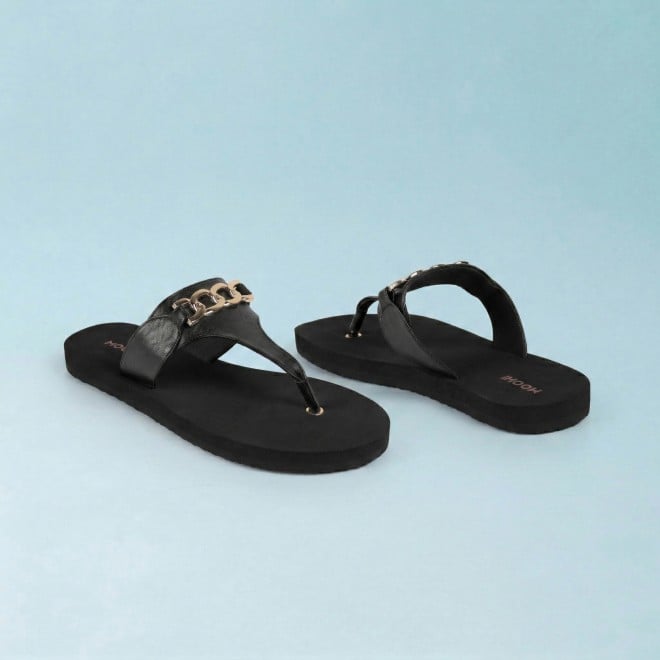 Mochi Women Black Casual Slip Ons