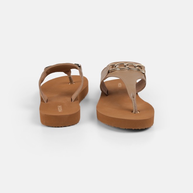 Mochi Women Tan Casual Slip Ons (SKU: 32-1797-23-36)