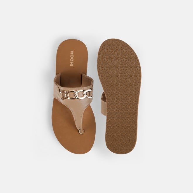 Mochi Women Tan Casual Slip Ons (SKU: 32-1797-23-36)