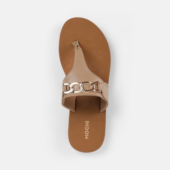 Mochi Women Tan Casual Slip Ons (SKU: 32-1797-23-36)