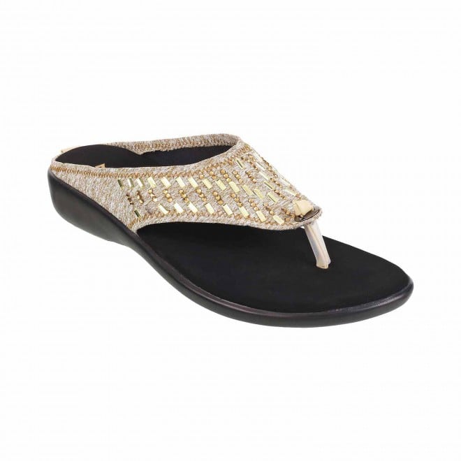 Mochi Beige Casual Slippers for Women