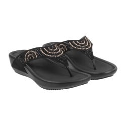 Women Black Casual Slippers