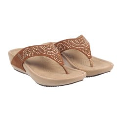 Women Tan Casual Slippers