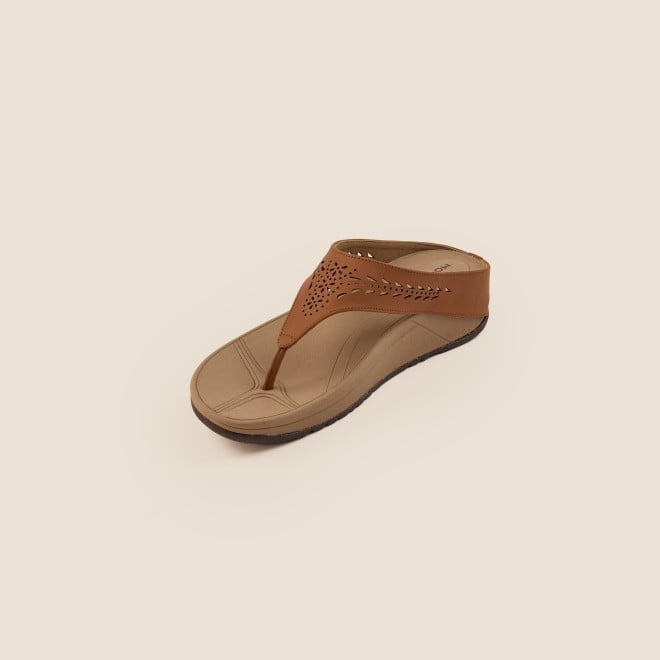 Mochi Women Tan Casual Slippers (SKU: 32-24-23-36)