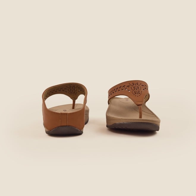 Mochi Women Tan Casual Slippers (SKU: 32-24-23-36)