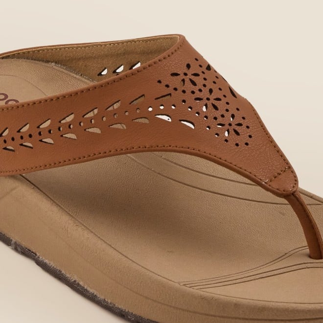 Mochi Women Tan Casual Slippers (SKU: 32-24-23-36)