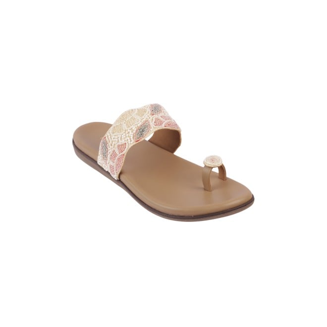 Mochi Women Beige Casual Slippers (SKU: 32-275-20-36)