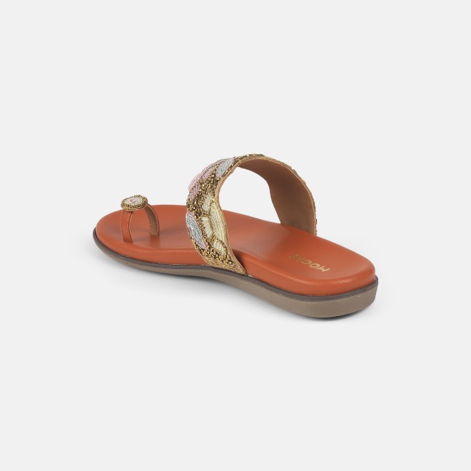 Mochi Women Tan Ethnic Slippers (SKU: 32-275-23-36)