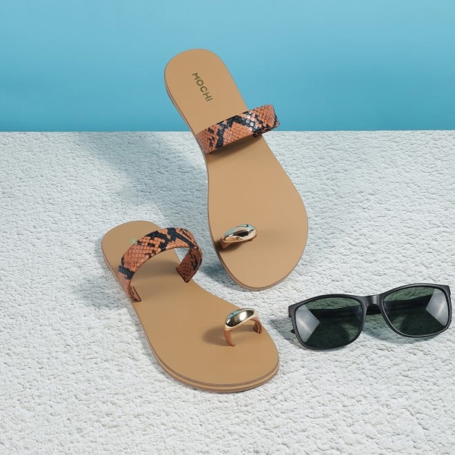 Mochi Women Tan Casual Slip Ons (SKU: 32-276L-23-42)