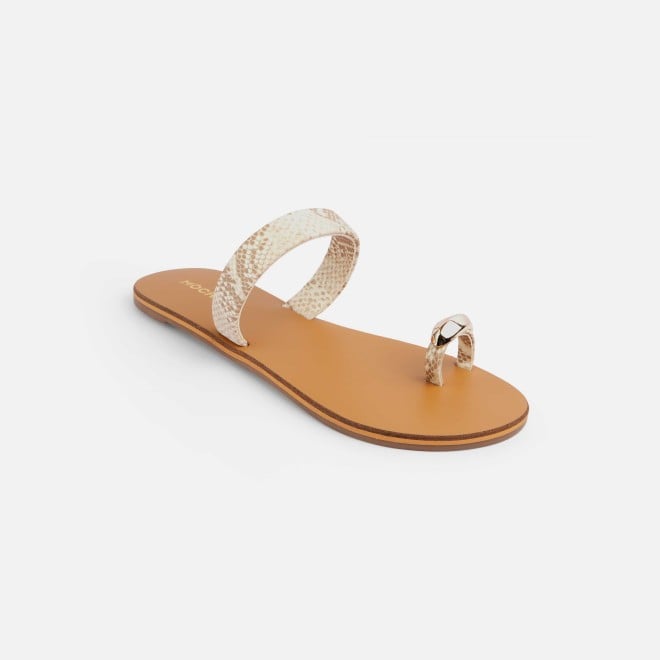 Mochi Women Beige Casual Slip Ons