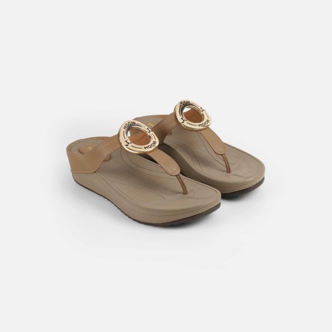 Mochi Women Beige Casual Slippers (SKU: 32-278-20-36)