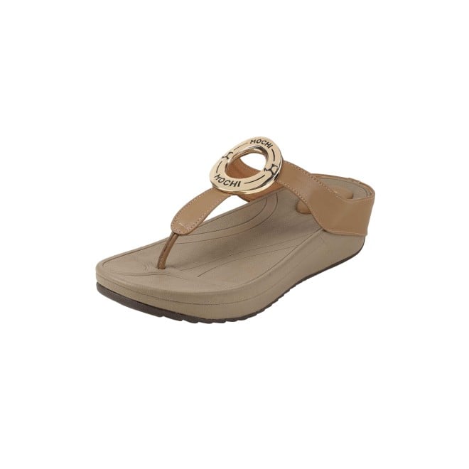 Mochi Women Beige Casual Slippers (SKU: 32-278-20-36)