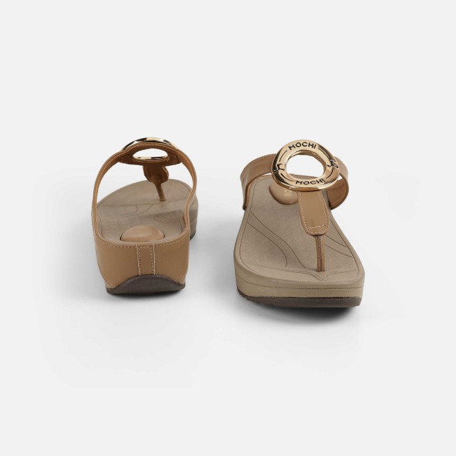 Mochi Women Beige Casual Slippers (SKU: 32-278-20-36)