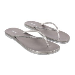 Women Gun-Metal Casual Slippers