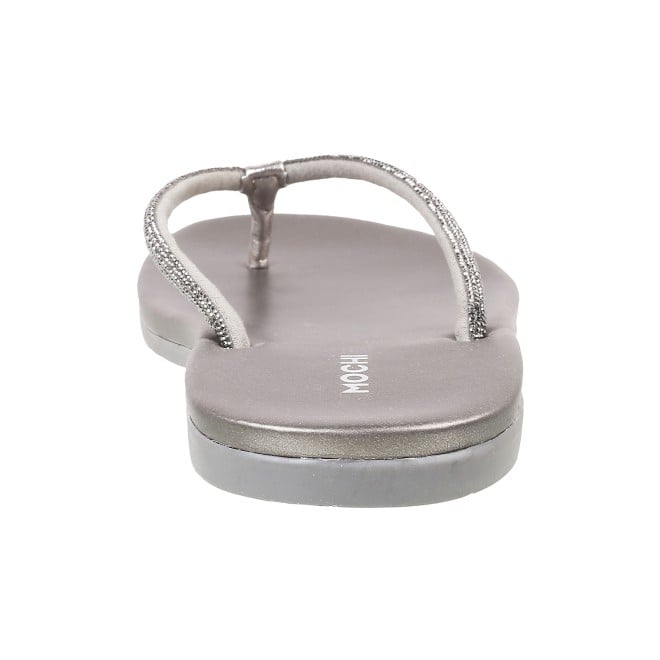 Mochi Women Gun-metal Casual Slippers (SKU: 32-302L-29-42)