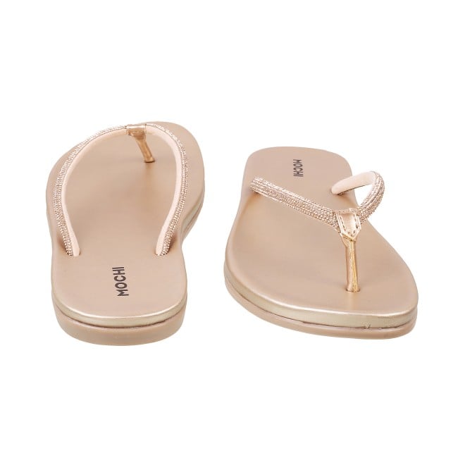 Mochi Women Gold Casual Slippers (SKU: 32-302L-15-42)