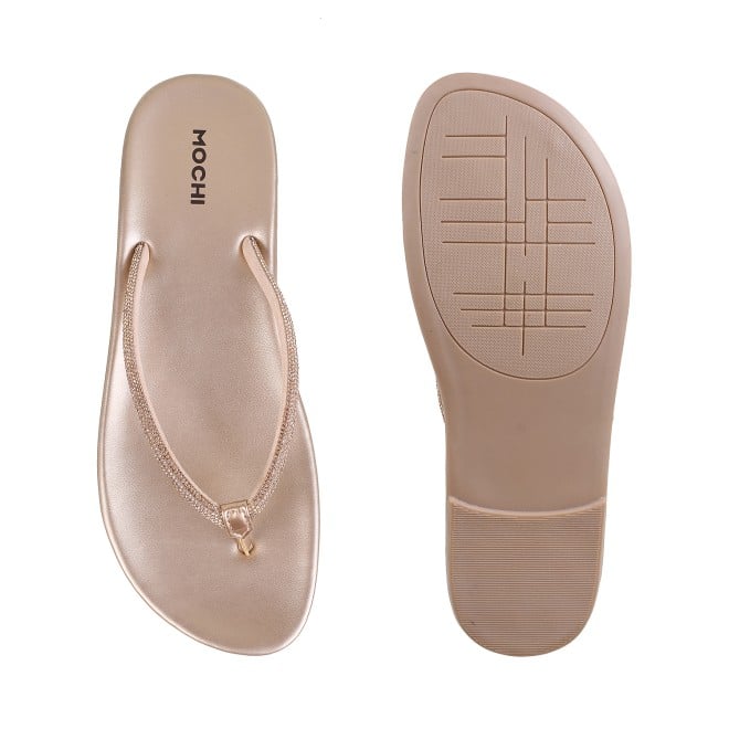 Mochi Women Gold Casual Slippers (SKU: 32-302L-15-42)
