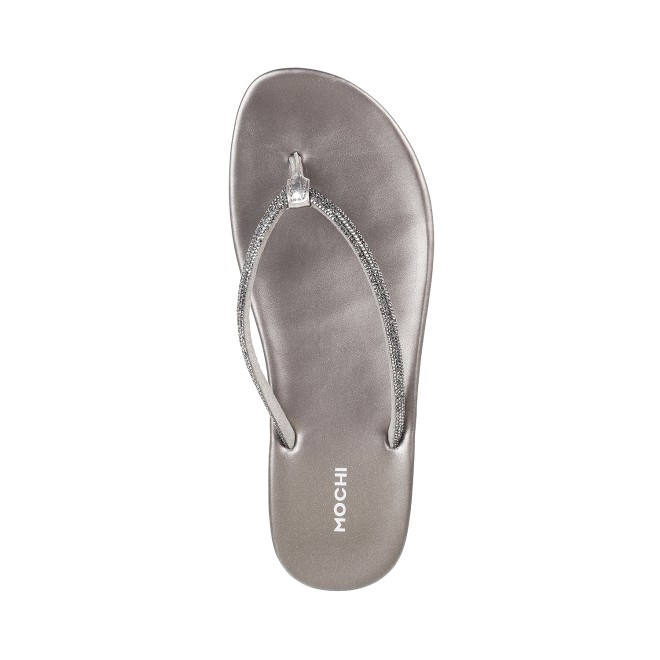 Mochi Women Gun-metal Casual Slippers (SKU: 32-302L-29-42)