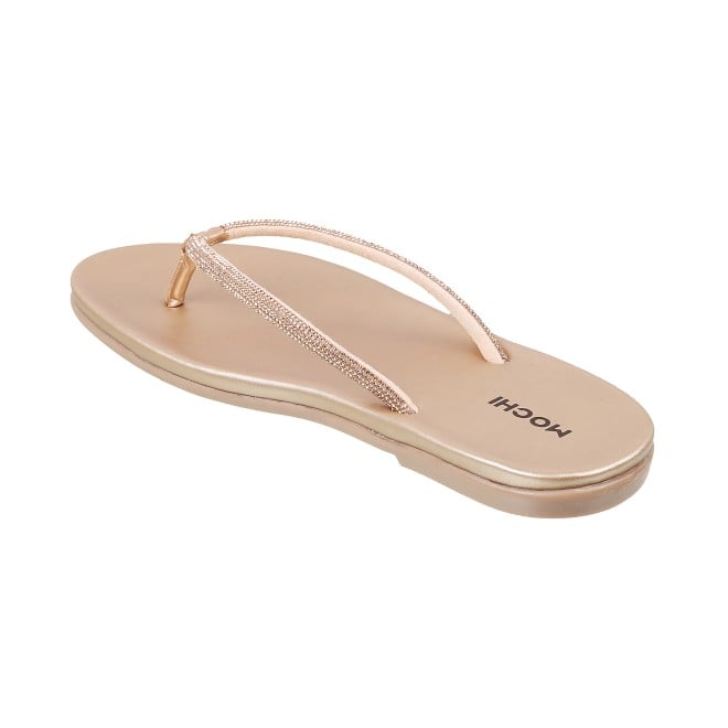 Mochi Women Gold Casual Slippers (SKU: 32-302L-15-42)