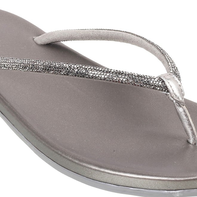 Mochi Women Gun-metal Casual Slippers (SKU: 32-302L-29-42)