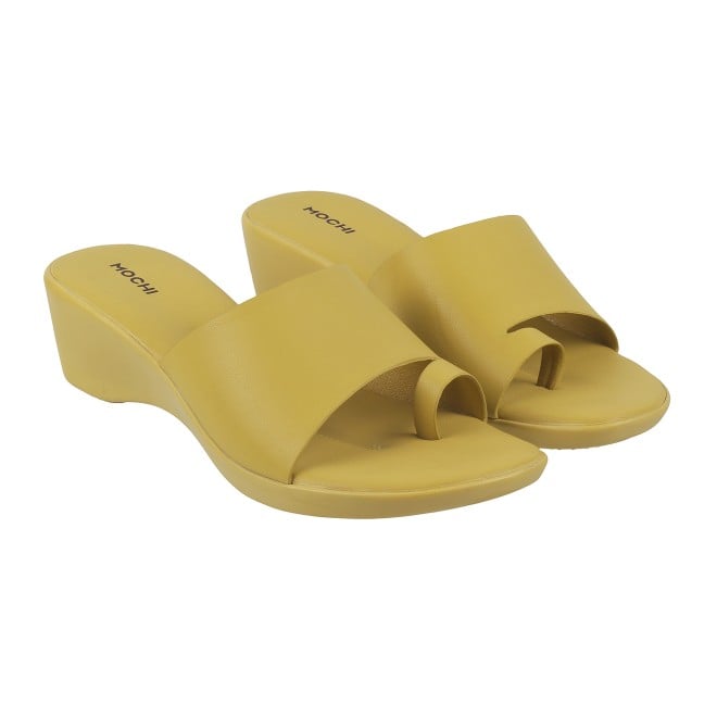 Mochi Women Yellow Casual Sandals