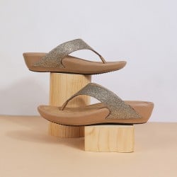 Women Gold Casual Slippers