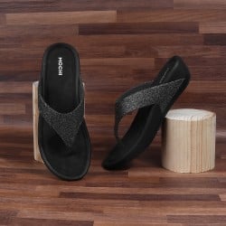 Women Gun-Metal Casual Slippers