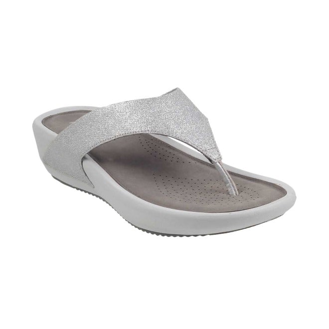 Mochi Silver Casual Slippers