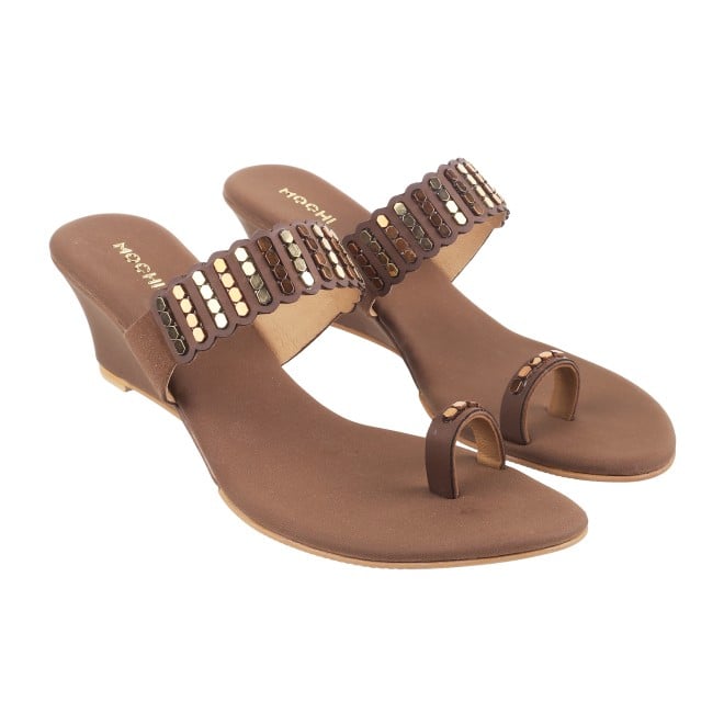 Mochi Women Bronze Ethnic Sandals