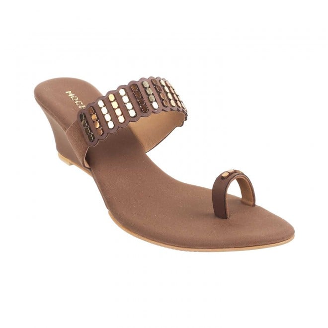 Mochi Women Gold Synthetic Sandals (33-1039-15-36) Size (3 UK