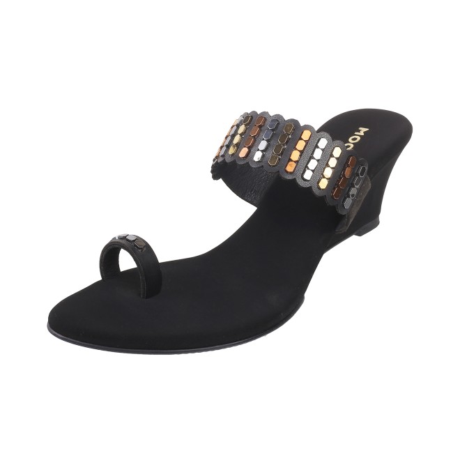 Mochi Women Black Ethnic Sandals (SKU: 32-326L-11-42)
