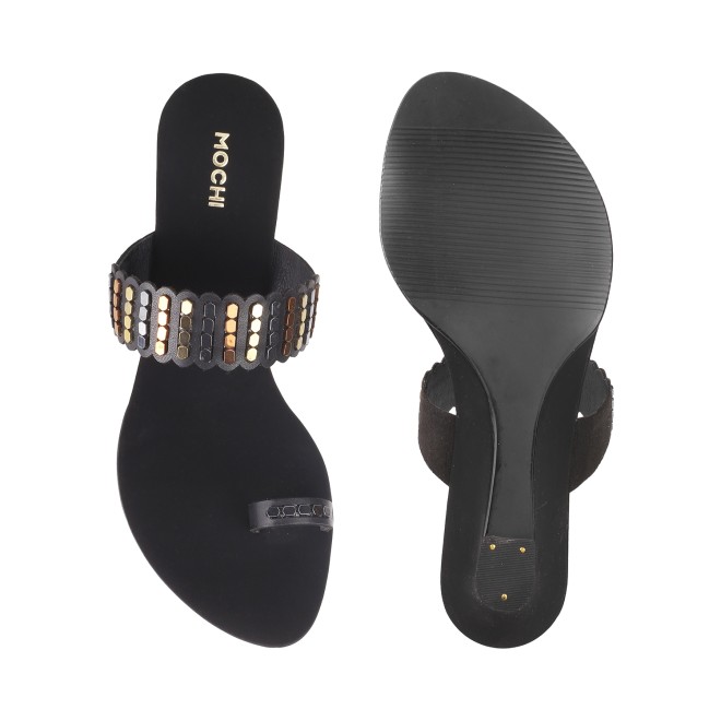 Mochi Women Black Ethnic Sandals (SKU: 32-326L-11-42)