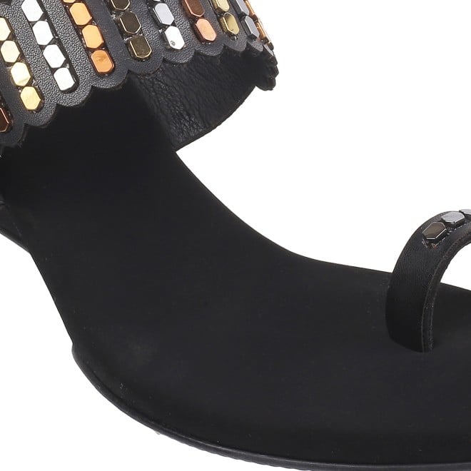Mochi Women Black Ethnic Sandals (SKU: 32-326L-11-42)