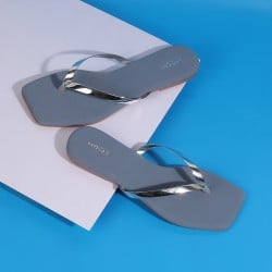 Women Silver Casual Slippers