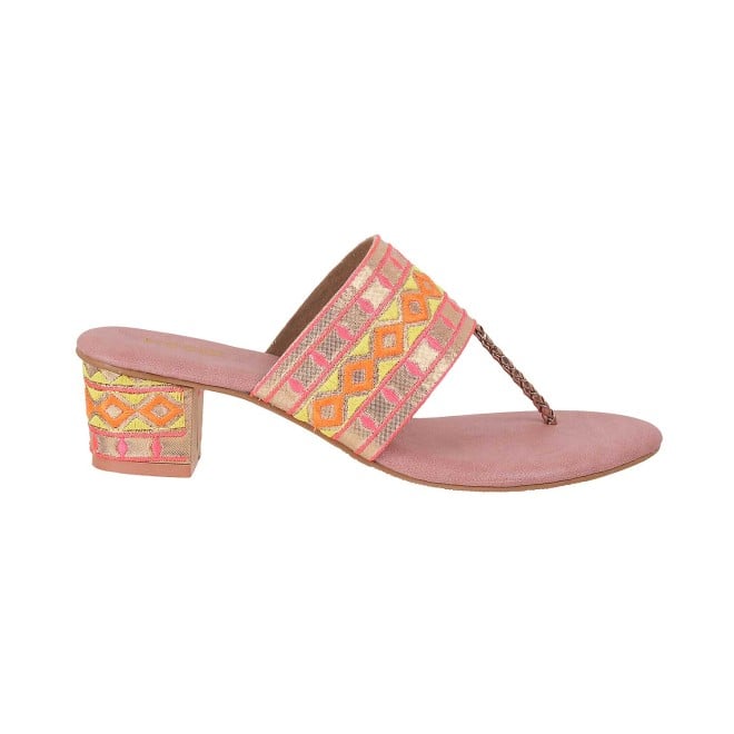 Mochi Women Rose-Gold Ethnic Slip Ons (SKU: 32-444-52-36)